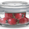 BERGNER Borosilicate Glass Side Lock Round Storage Container for Kitchen with Air-Tight and Leakproof Lid, BPA Free, Microwave and Oven Safe, Removable Silicone White Gasket (400 ml), Transparent